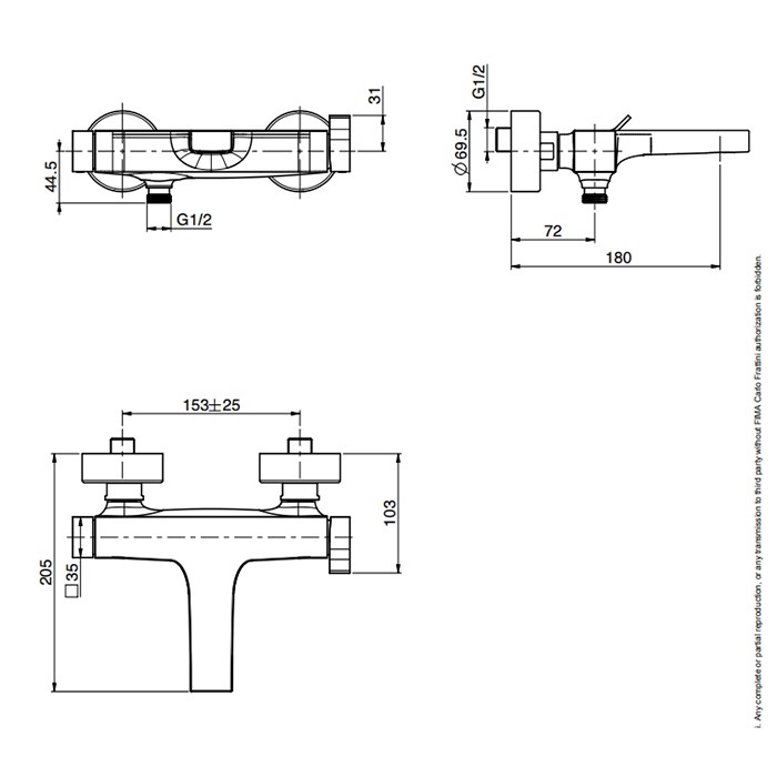 Fima Carlo Frattini Смеситель для ванны, излив: 18.2см., Zeta, F3964/1NS цвет: черный