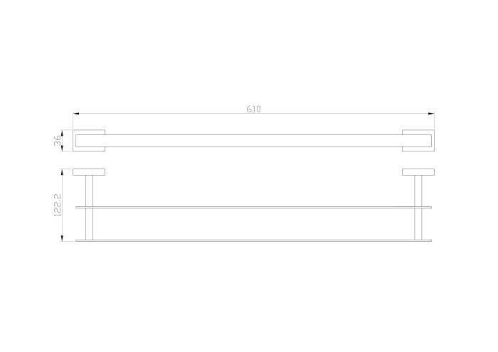 Полотенцедержатель двойной, Wonzon & Woghand Flat, WW-9711-60CM цвет: хром