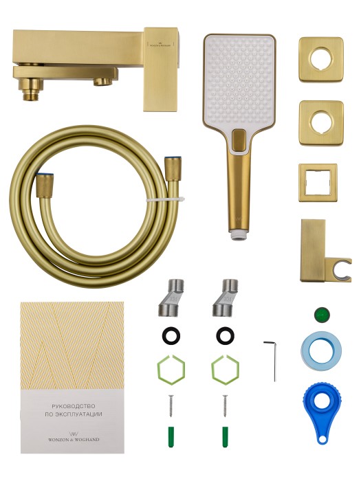 Смеситель для ванны с душем, Wonzon & Woghand Cube, WW-88639016-BG цвет: золото