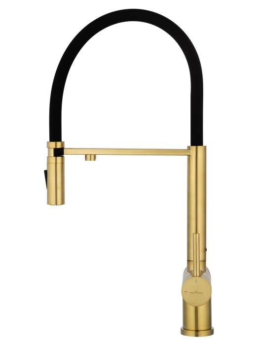 Смеситель для кухни с гибким изливом и подключением фильтра, Wonzon & Woghand, WW-88458009-BG цвет: золото