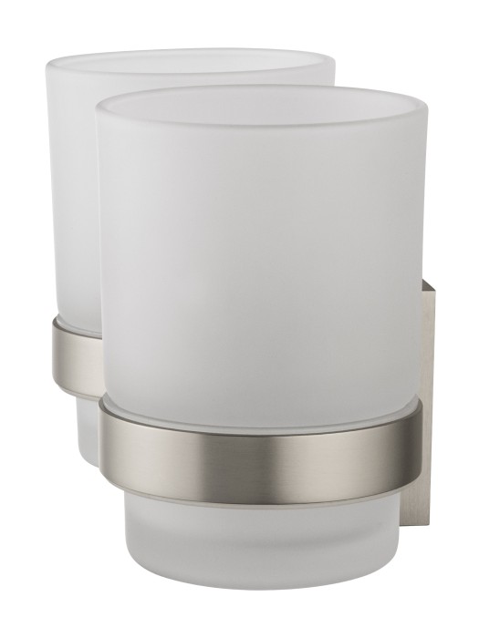 Два стакана для зубных щеток с держателем, Wonzon & Woghand Polo, WW-8928-BN цвет: никель