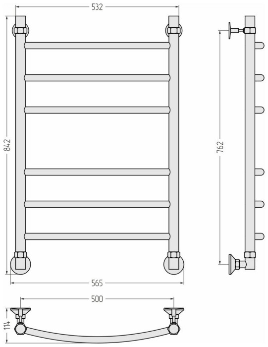 Стилье Водяной полотенцесушитель 800x500, Аксиома-20, 00662-8050 цвет: без покрытия