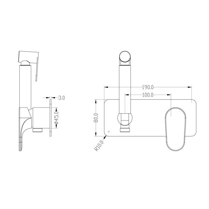 Гигиенический душ со смесителем, белый, Spectre Boheme 457-MW