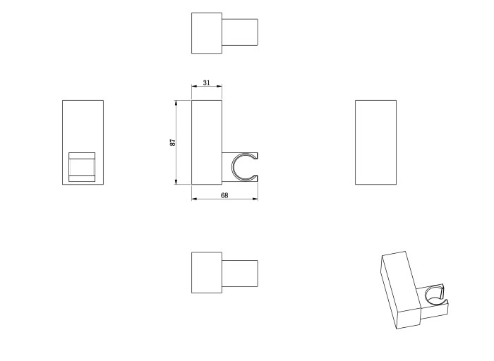 Настенный держатель, Wonzon & Woghand, WW-994201-CR цвет: хром