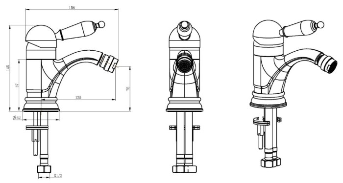 Смеситель для биде, бронза, Provanse Boheme 366