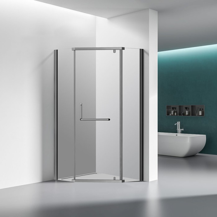 Душевой угол 900x900x1950, Veconi Rovigo, брашированный графит, стекло прозрачное арт. RV36GR-90-01-C5