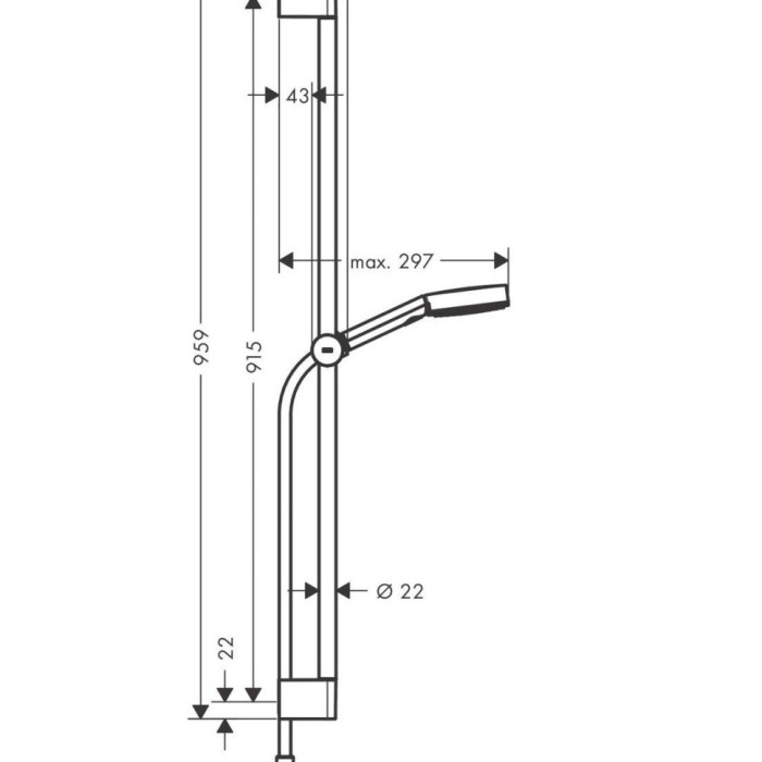 Душевой гарнитур Relaxation cо штангой 90см Pulsify Select S Hansgrohe, черный арт. 24171670