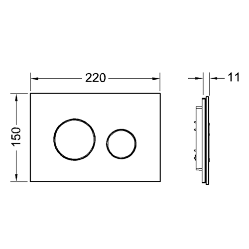 Панель смыва из белого стекла с двумя клавишами, хром матовый, loop TECE арт. 9240659