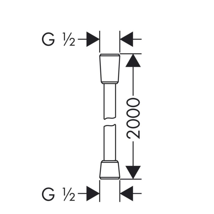 Душевой шланг 200 с защитой от перекручивания Comfortflex Hansgrohe, хром арт. 28169000