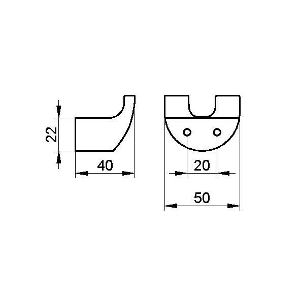 Крючок для полотенца двойной Keuco, Elegance new, 11613 010000 цвет: хром