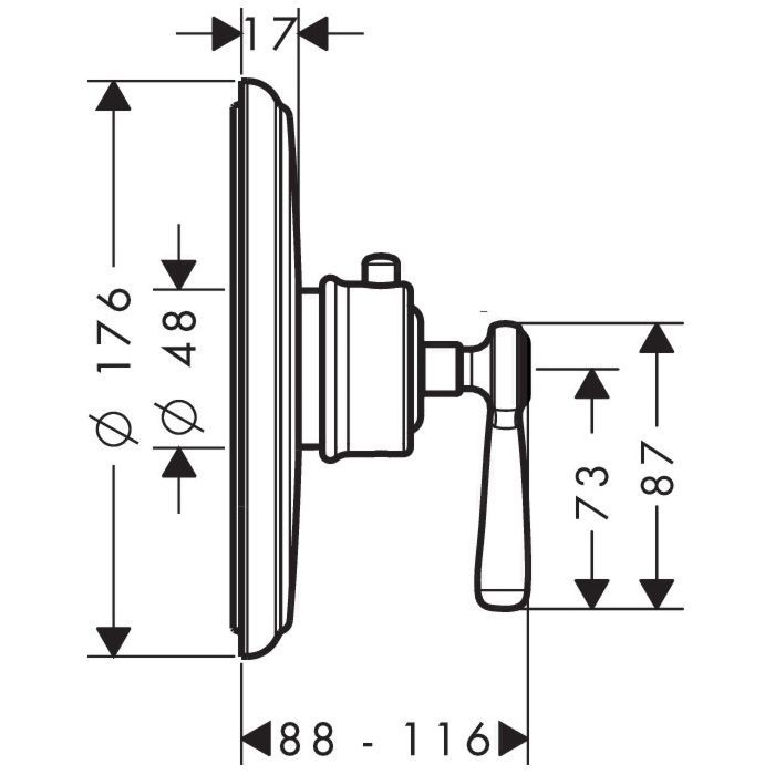 Термостат для душа Montreux Axor, полированный черный хром арт. 16823330