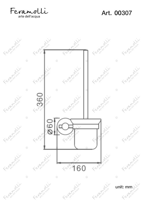 Ершик для туалета, хром, Lugano Feramolli - CL307