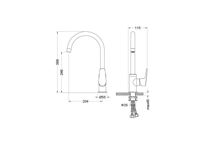 Смеситель для кухни, Aquatek Бетта, хром арт. AQ1182CR
