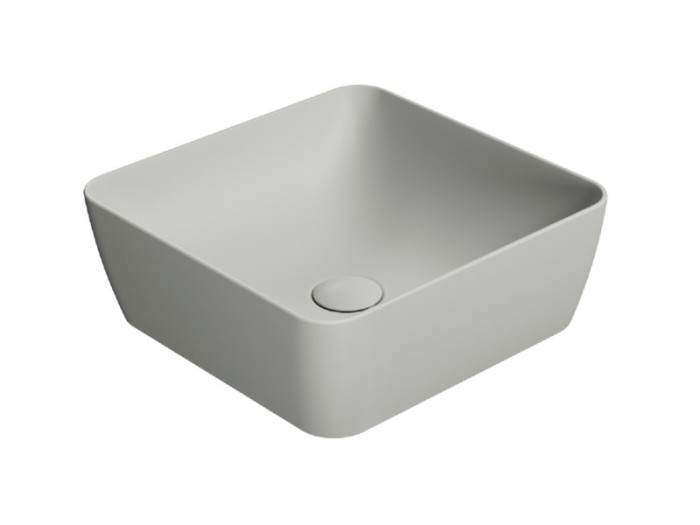 Раковина накладная 38х38х14 см, цвет cenere matte, санфаянс, Color-elements GSI арт. 903817