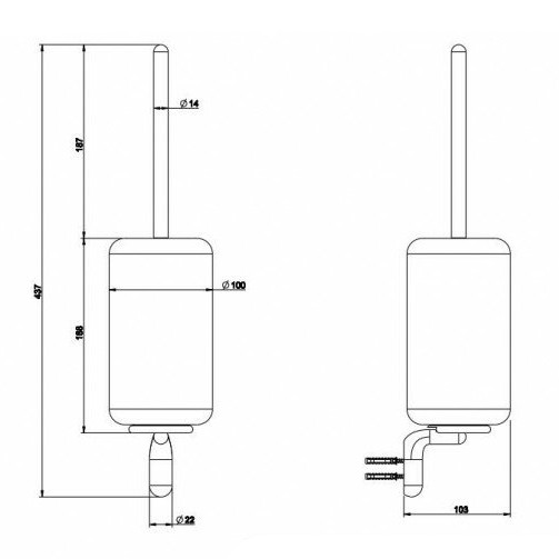 Ершик для унитаза подвесной, Gessi Goccia, черный арт. 38020#099