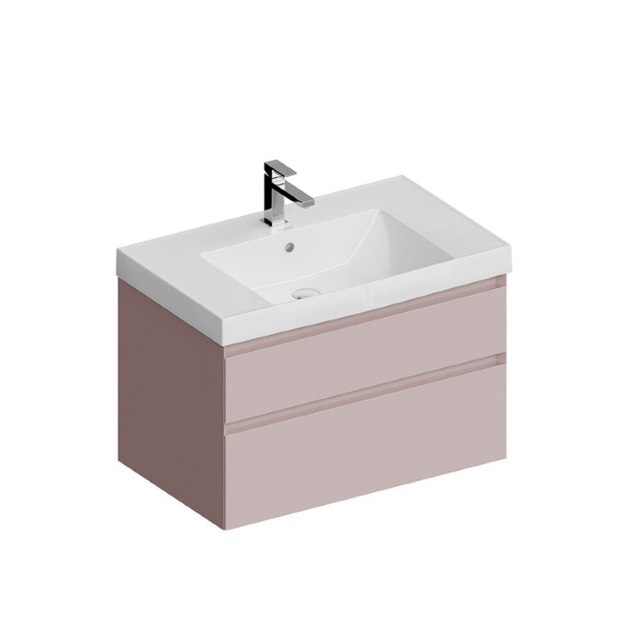 Тумба подвесная с ящиками 80см, Cubo Kerama Marazzi, розовый - CUB.80.2\MAL