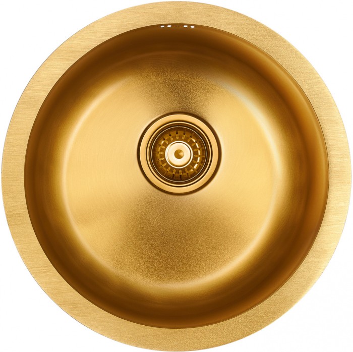 Мойка для кухни нержавеющая D460мм Paulmark WERRA, брашированное золото - PM404646-BG