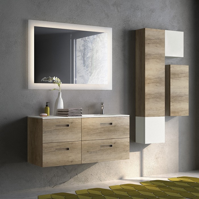 Зеркало 800х600, LED-подсветка с диммером, сенсорный выключатель, Azario Норма - ФР-00000844