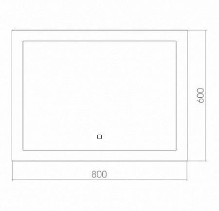 Зеркало 800х600, LED-подсветка с диммером, сенсорный выключатель, Azario Норма - ФР-00000844