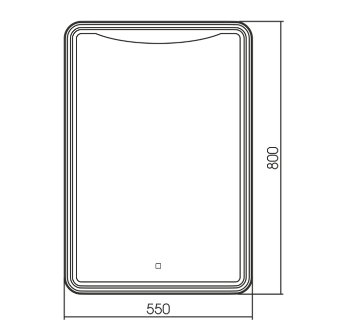 Зеркало Мали 550х800 c подсветкой и диммером, сенсорный выключатель, Azario Люмьер - LED-00002534