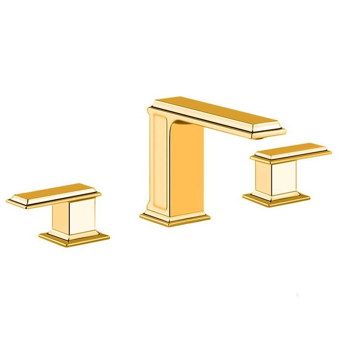 Смеситель для раковины на 3 отверстия, без донного клапана, Gessi Eleganza, золото арт. 46011#080