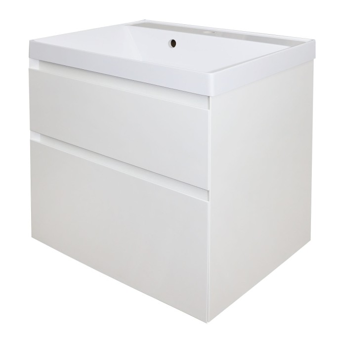 Тумба 60 600х450х660 подвесная, с раковиной Slim 60, белый матовый, Azario Velluto - CS00088601