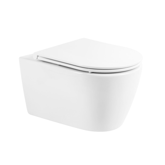 Подвесной унитаз, безободковый, BelBagno, белый глянцевый, MARINO арт. BB105CHR/BB870SC