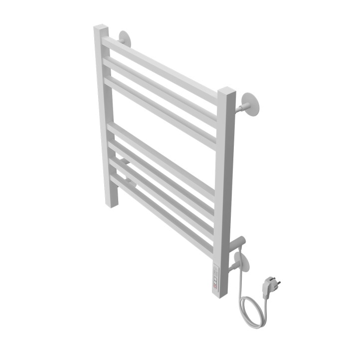 Полотенцесушитель электрический 500/600 квадрат, 7 секций, диммер справа, белый, Ancona Azario - AZ71856W