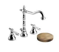 Смеситель для раковины на 3 отверстия, поворотный излив, донный клапан, Giulini Londra, бронза арт. 7512/ABR