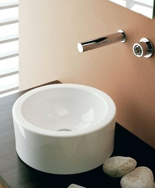 Раковина накладная, без перелива, без отверстий, цвет белый, Scarabeo Giove - 8034