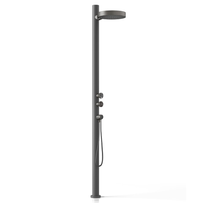 Внешние части для уличной душевой стойки на 2 выход, Gessi Origini, steel brushed арт. 63210#239