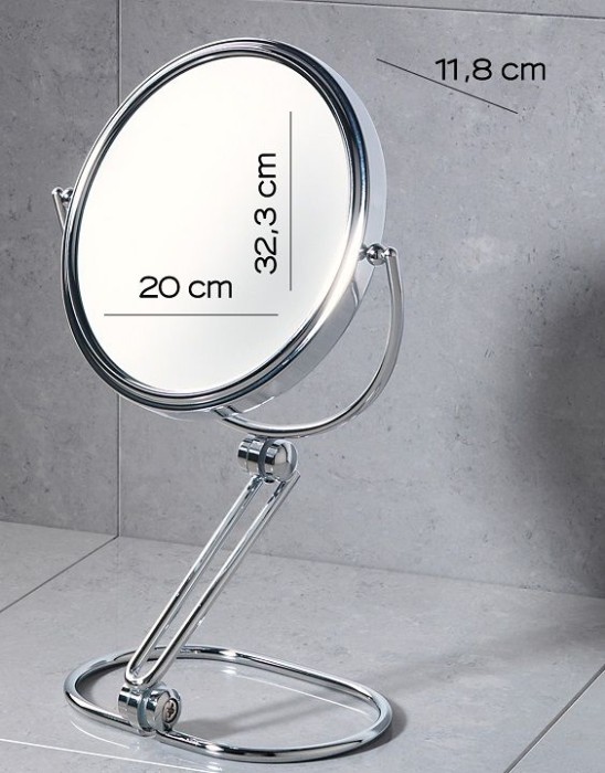 Настольное 2-х стороннее косметическое зеркало (5x) Gedy, CO2019(13) цвет: хром