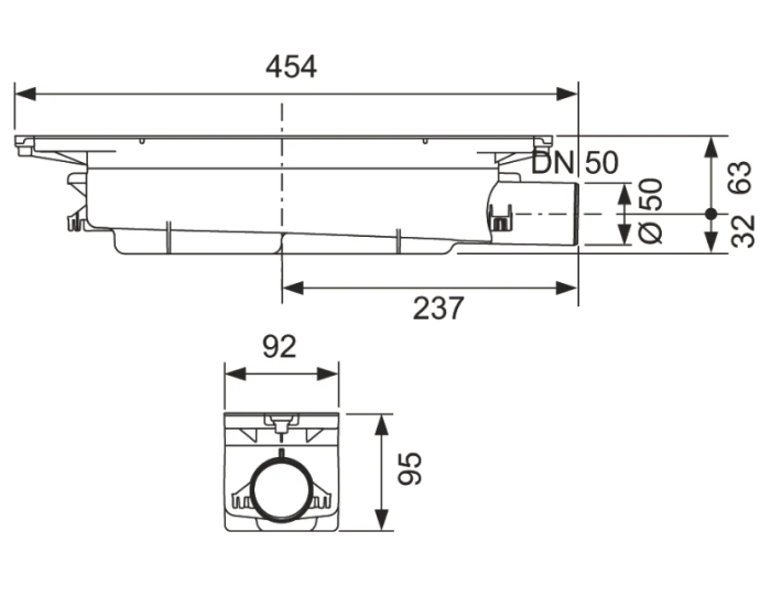 Душевой трап (лоток) TECE Drainprofile 90см, сатин черный хром