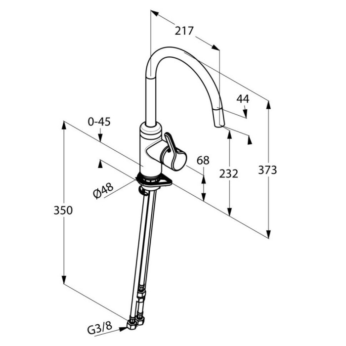 Смеситель для кухни, поворотный излив, для безнапорных водонагревателей, bingo star Kludi, нержавеющая сталь - 428099678