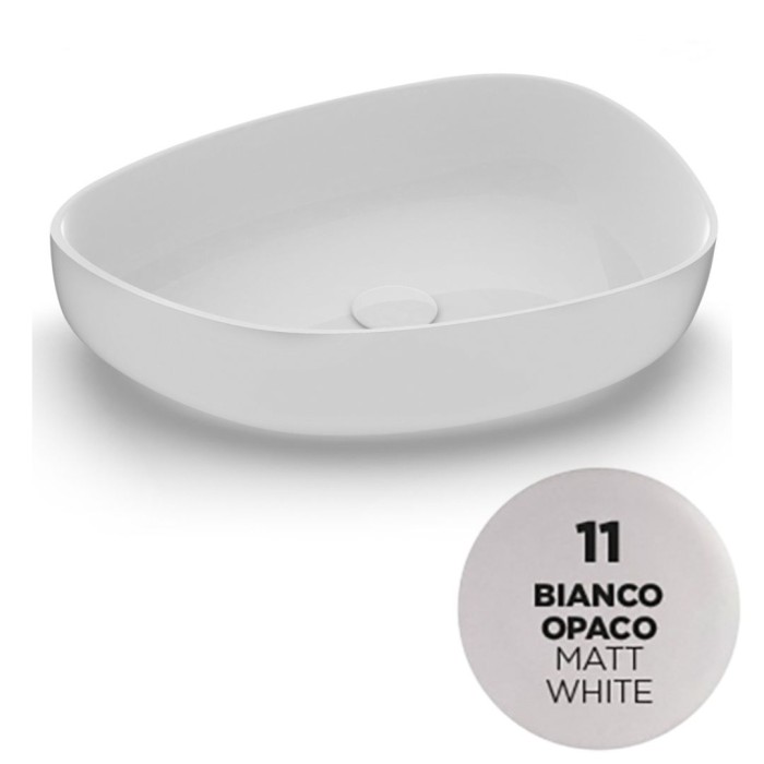 Накладная раковина, 55x42xh14 см, Olympia ceramica Metamorfosi, белый матовый арт. MET4255011