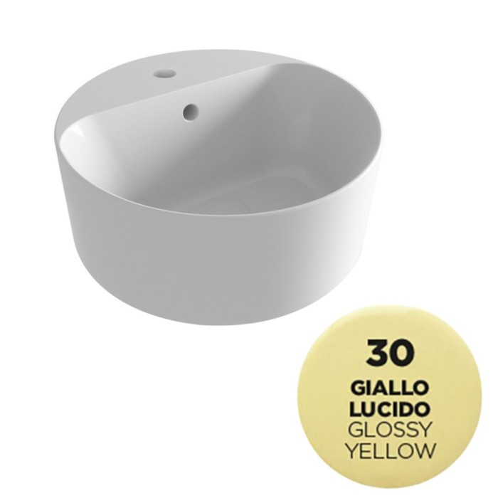 Накладная раковина с отверстием под смеситель, 40х40х17 см, Olympia ceramica Open, желтый глянцевый арт. OPE42TO40130