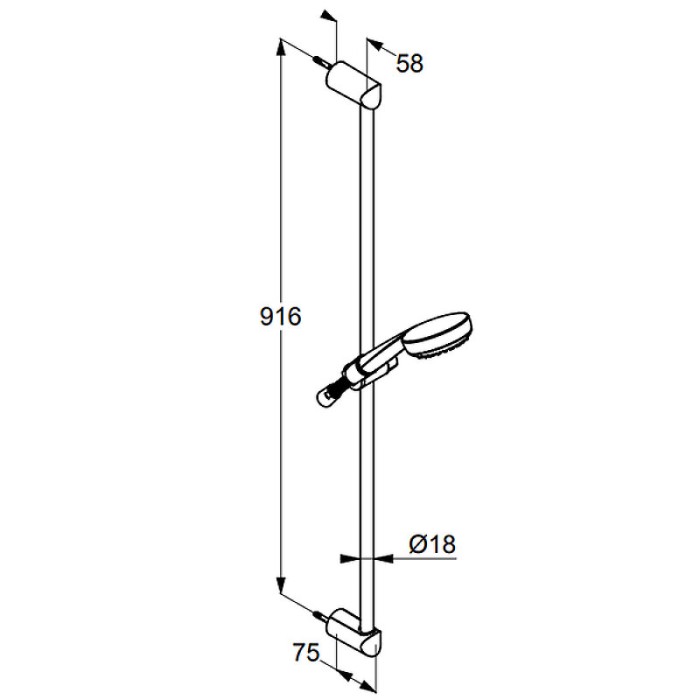 Душевой гарнитур 1s, 900 мм, logo Kludi, хром - 6819005-00