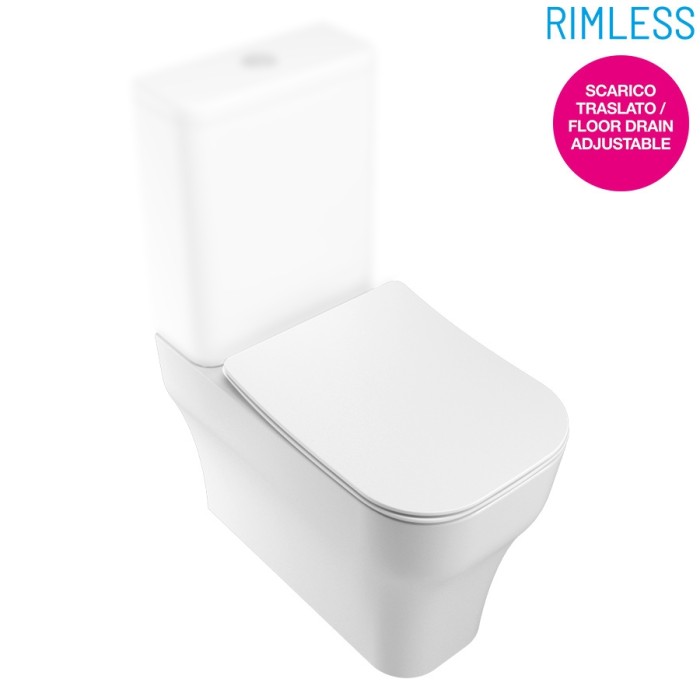 Унитаз-компакт, чаша, Synthesis Eco, безободковый, с креплениями, Olympia ceramica Synthesis eco, белый глянцевый арт. SYN1303R01