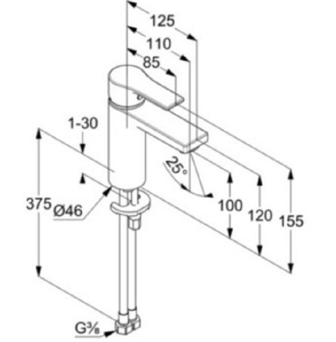 Однорычажный смеситель на умывальник 100 мм, матовый, zenta sl Kludi, черный матовый - 482903965