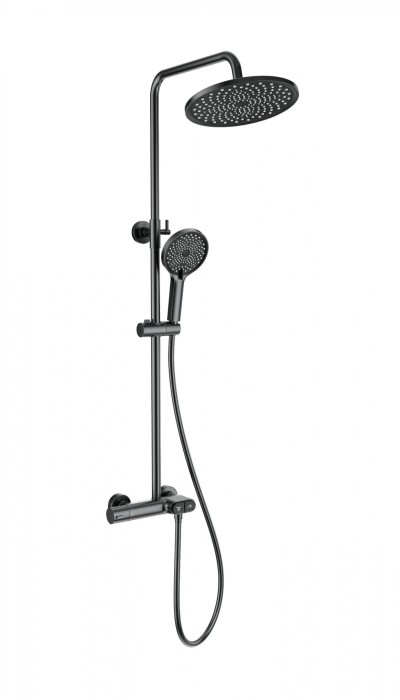 Душевая система с термостатом, Wonzon &amp; Woghand Muse, WW-B2091-A-BGG цвет: графит