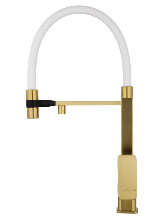 Смеситель для кухни с гибким изливом и подключением фильтра, Wonzon & Woghand, WW-88458012-BG (MW) цвет: золото