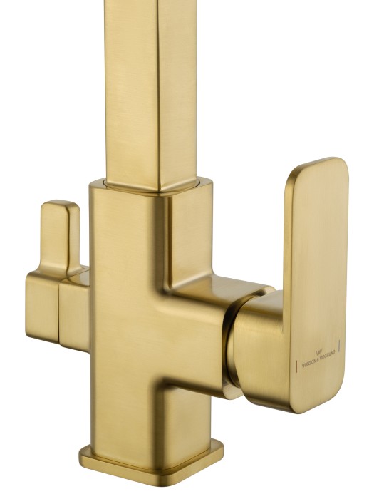 Смеситель для кухни с гибким изливом и подключением фильтра, Wonzon & Woghand, WW-88458012-BG (MW) цвет: золото