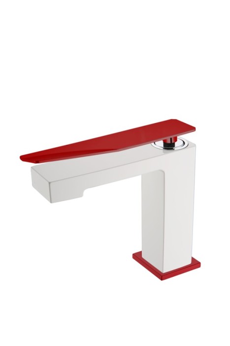 Смеситель для раковины низкий white-red, Boheme Q - 141-WR.2