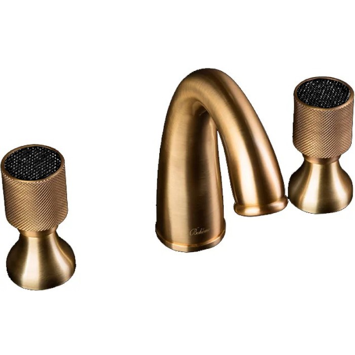 Смеситель для умывальника на 3 отв. Black, bronze, Boheme Royal cristal - 317-Royal/CRST black