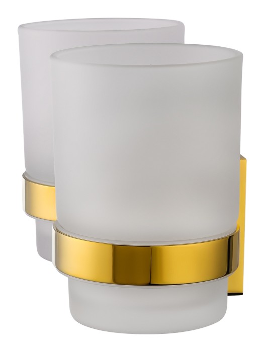 Два стакана для зубных щеток с держателем, Wonzon & Woghand Polo, WW-8928-DG цвет: золото