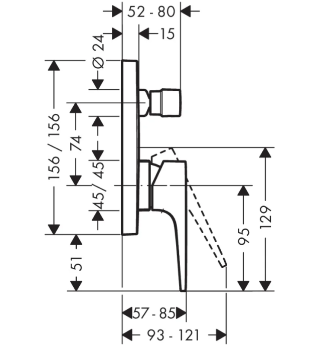 Смеситель для ванны с душем Hansgrohe Metropol цвет хром арт. 74545000