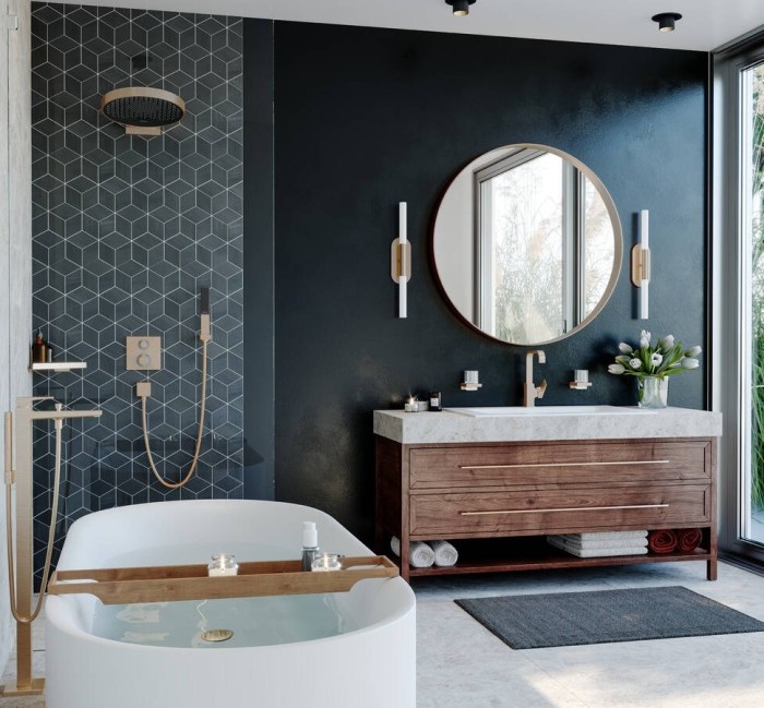 Верхний душ с настенным креплением Rainfinity Hansgrohe, бронза арт. 26230140