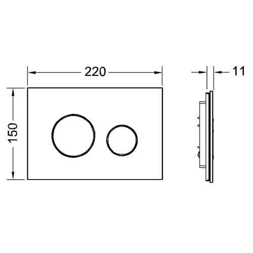 Панель смыва из белого стекла, с двумя клавишами, цвет: хром глянцевый, loop TECE арт. 9240660