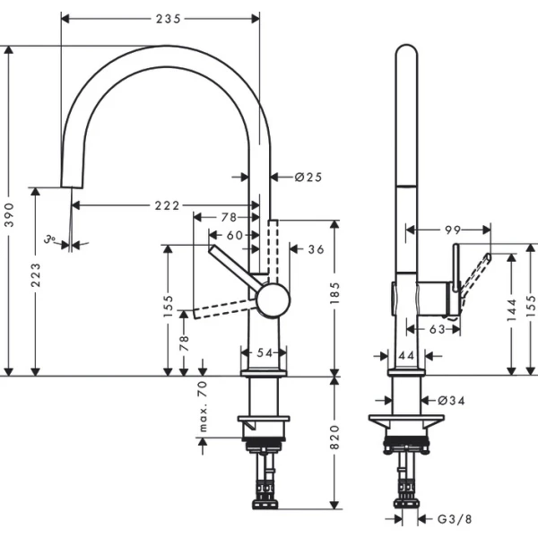 Смеситель для кухни, Hansgrohe Talis M54, хром арт. 72804000