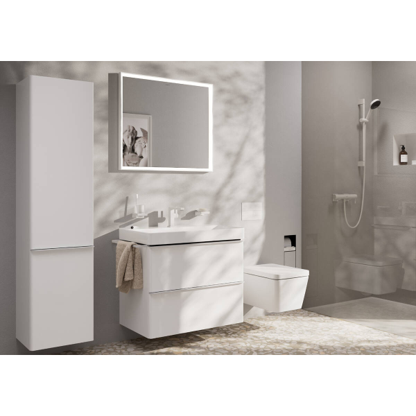 Смеситель для раковины EcoSmart+, Hansgrohe Tecturis E, белый арт. 73011700